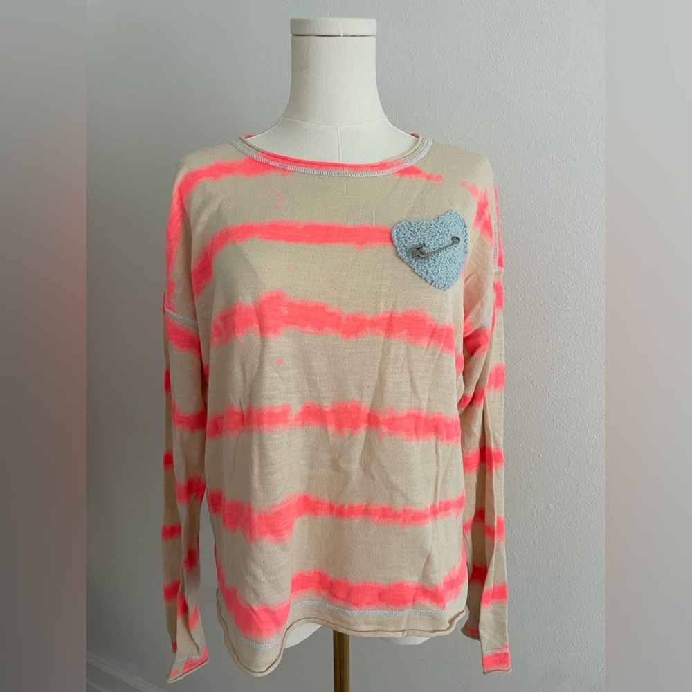 Lisa Todd Beige and Pink Knit Top